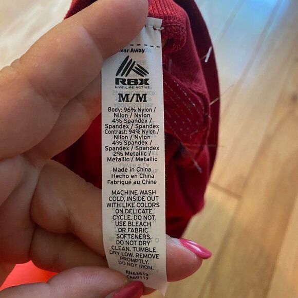 NWOT RBX Women's red sparkle athletic nylon/spandex leggings size medium - Picture 6 of 10